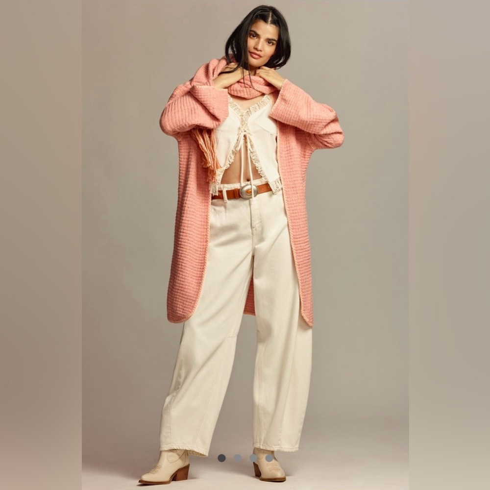 NWT Anthropologie Cardigan & Scarf Combo Set. Color: Neutral Motif. Size: OS